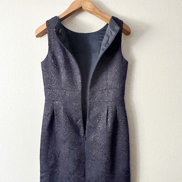 Tahari ASL Sleeveless Sheath Navy &‎ Black Shimmer Mini Dress women’s size 8 - Picture 15 of 15